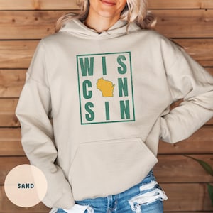 Green Bay Game Day Hoodie, Wisconsin Football Hoodie, Wisconsin Sweatshirt, Wisconsin Sports Fan, Unisex Hooded Pullover Sweatshirt