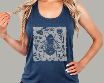Folk Art Bee Racerback Tank
