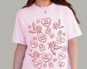 Anti-Valentine's Day Candy Heart Shirt | Galentine's Day Stupid Cupid Tee