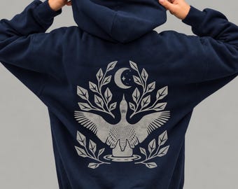Leaping Loon Hoodie | Folk Art Design