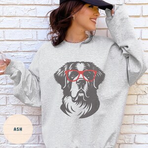 Saint Bernard Sweatshirt, St Bernard Dog Shirt, Glasses Dog Shirt Saint Bernard, Crewneck Dog Sweater, St Bernard Dog Mom, St Benard Dog Dad