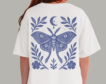 Luna Moth Graphic Tee | Dark Academia Comfort Colors Shirt
