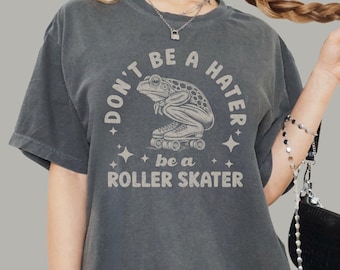 Roller Derby Skate Shirt | Funny Frog Meme| Old School Skater Tee