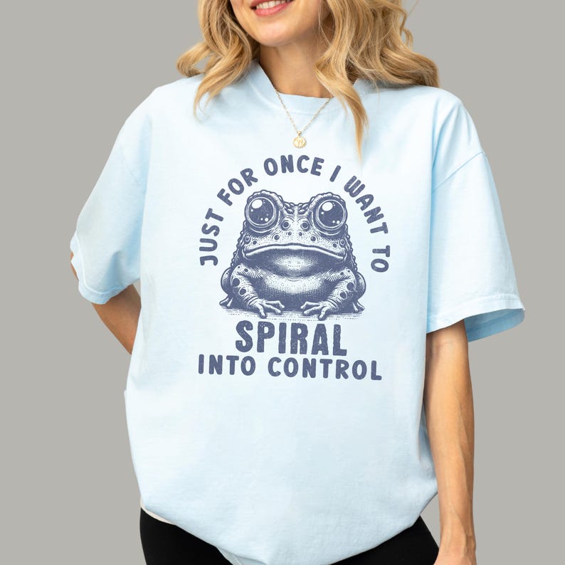 Funny Frog Meme Shirt | Weirdcore Humor | Mental Health Tee Chambray