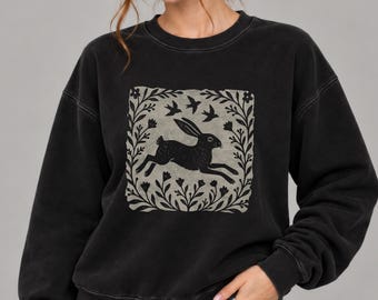 Woodland Hare Comfort Colors Lightweight Crewneck Sweatshirt