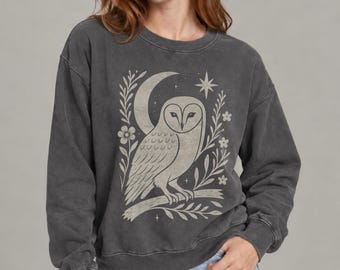 Owl & Moon Comfort Colors Lightweight Crewneck Sweatshirt