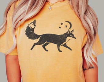 Celestial Fox Tee | Woodland Folk Art Graphic Shirt