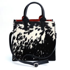 Hair-On Rindsleder-Einkaufstasche - handgefertigte westliche Henkeltasche & Crossbody-Geldbeutel für Damen