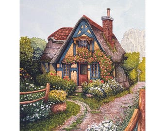 Watercolor Print - Cozy Cottage