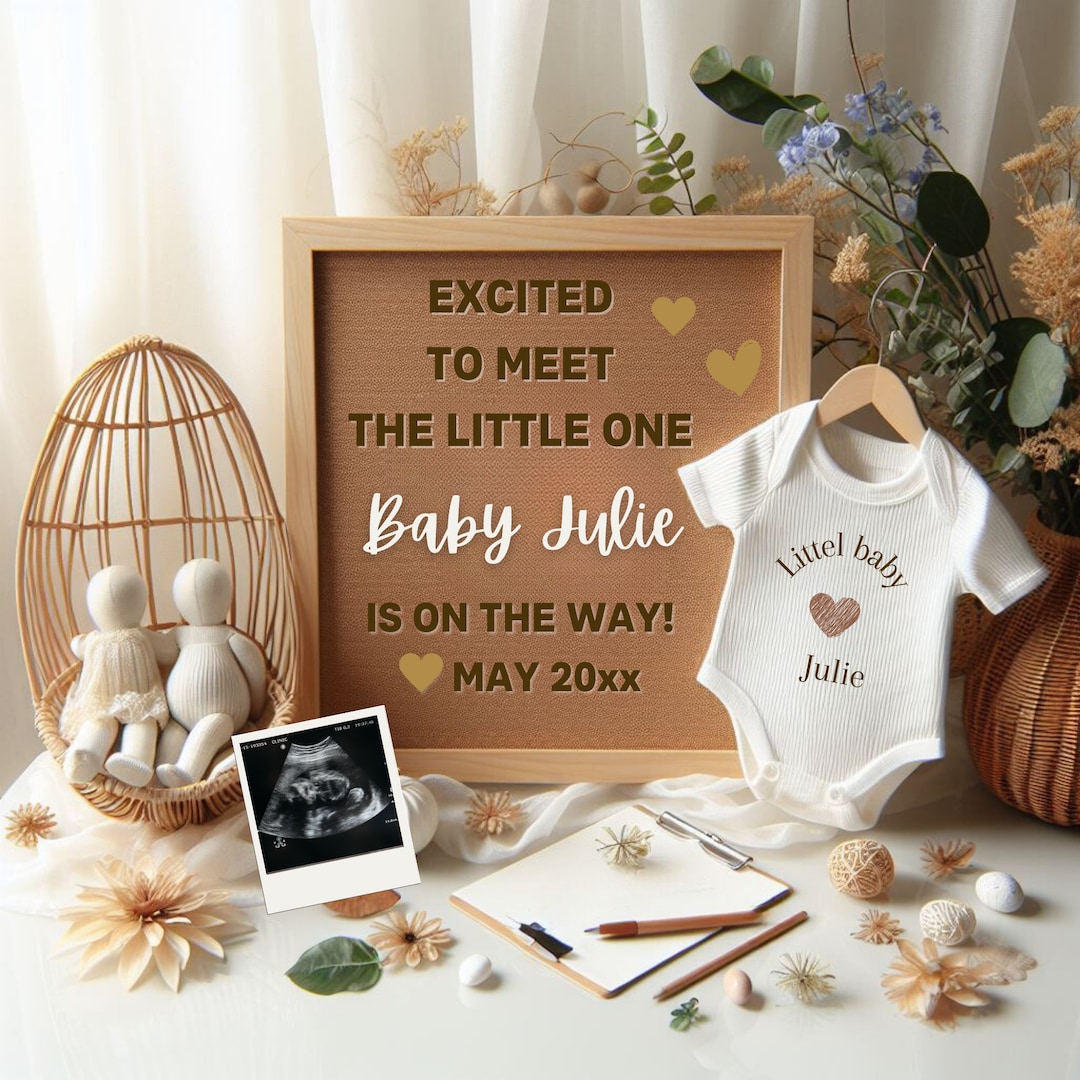 Editable Pregnancy Announcement Template for Canva,new Adventure A Head