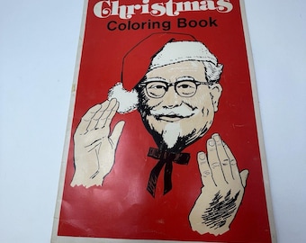Colonel Sanders 1982 Christmas Coloring Book, Large Unused KFC 80s Item