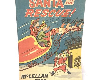 Vintage Santa To The Rescue McClellan Christmas Giveaway Promo Comic Book 1950s