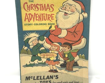 Vtg The Christmas Adventure Story Coloring Book 1963 McLellan's Giveaway Promo