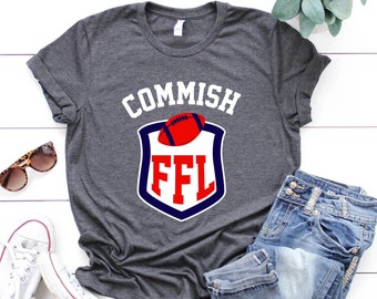 Fantasy Football League Commissioner Shirt, Gift for FFL League Commish, Fantasy Football Draft Party Tee, Football Season Shirt for Commish