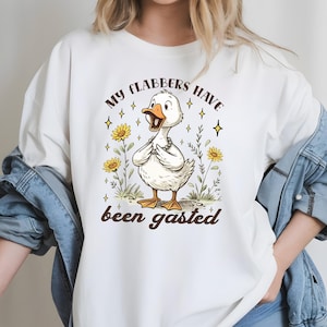 Goose Meme T-Shirt, Cute Funny Duck “My Flabbers Have Been Gasted” Shirt, Sarcastic Humor Tee, Funny Goose Shirt,  Funny Graphic Tee
