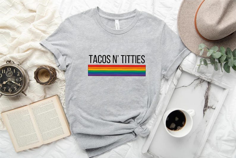 Tacos and Titties Shirt, Funny Lesbian T-Shirt, Lesbian Couple Gift, Lesbian Pride Shirt, LGBT Tshirt, Pride Month Gift, LGBTQ Shirts Tanks image 6