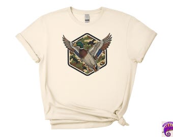 Duck Hunting Shirt, Mallard Duck Camo T Shirt, Waterfowl Hunter Sweatshirt, Vintage Duck Hunting Graphic Tee