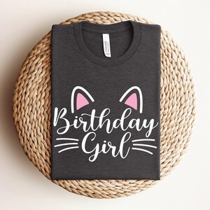 Cat Birthday Girl Shirt, Kitten Birthday Party, Birthday Crew Shirt\ Kitty Cat Birthday Girl Shirt, Cat Birthday Shirt, Birthday Party Shirt image 2