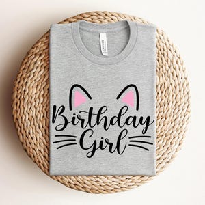Cat Birthday Girl Shirt, Kitten Birthday Party, Birthday Crew Shirt\ Kitty Cat Birthday Girl Shirt, Cat Birthday Shirt, Birthday Party Shirt image 3