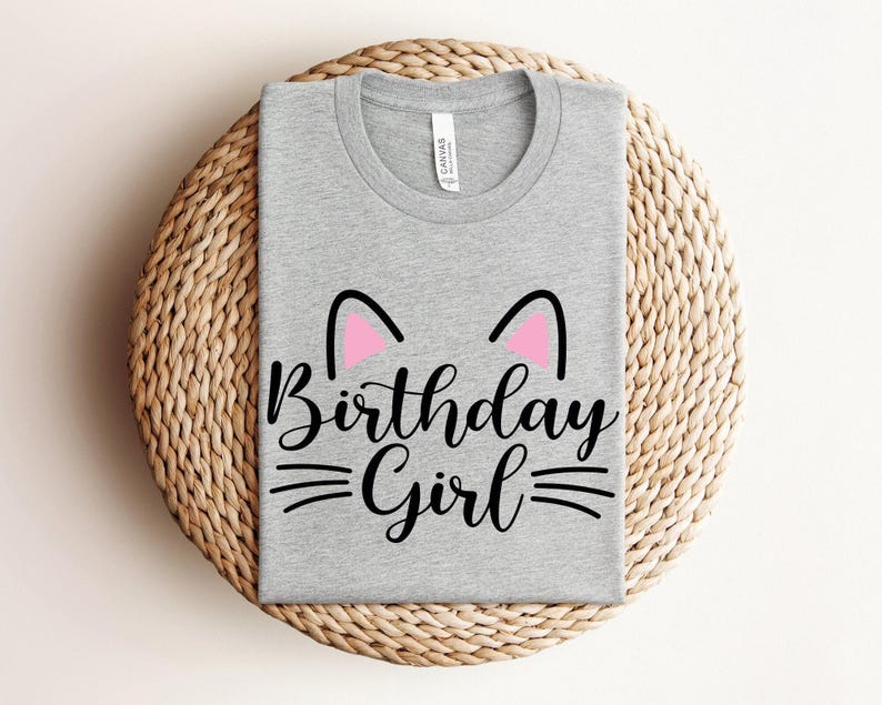 Cat Birthday Girl Shirt, Kitten Birthday Party, Birthday Crew Shirt\ Kitty Cat Birthday Girl Shirt, Cat Birthday Shirt, Birthday Party Shirt image 3