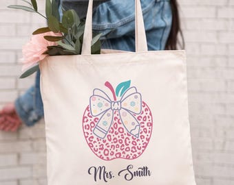Personalized Teacher Tote Bag, Custom Teacher Tote, Teacher Tote Bag, Teacher Appreciation Gift, Teacher Bag With Name, Teacher Gift Idea