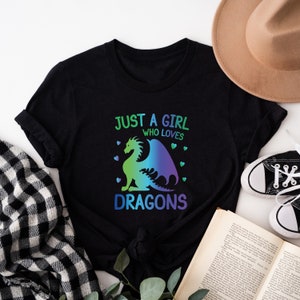 Girls Tie Dye Dragon Shirt, Birthday Girl Shirt Gift, Just A Girl Who Loves Dragon Shirt, Dragon Lover Gift, Neon Party Dragon Costume Gift