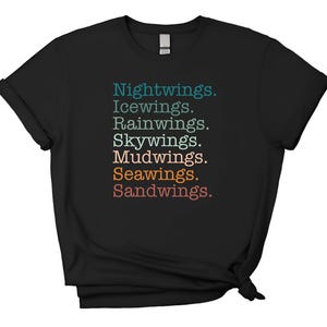 Dragon Graphic T-Shirt, NightWings, IceWings, RainWings, SkyWings Fan T-Shirt, Wings of Fire Dragon T-Shirt, Fantasy Book Lover Shirt