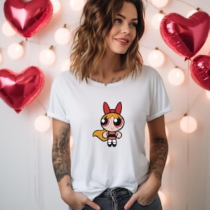 Powerpuf Girls Tees, Empower Charm T-shirt, Sugar Chic V-Neck, Blossom Bliss Tank Top, Buttercup Style Gift, Bubbles Aura, Pop Culture