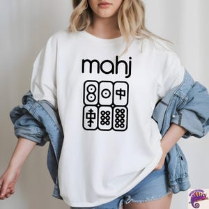 Mahj T-Shirt, Cute Mahj Shirt, Mahjong Tile Shirt, Funny Mahjong Lover Gift, Retro Asian Game Tee, Mah Jongg Player Apparel,Chinese Game Tee