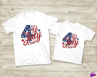 4th of July Crew Shirt, American Flag T-Shirt, Independence Day Family Shirts, Patriotic Family Shirt, USA Family Matching Outfits