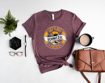 Let's Get Schnitzel Faced Shirt,Funny Oktoberfest Shirt,I Don't Give A Schnitzel Shirt,Funny Drinking Bratwurst Festival Lover Germany Party