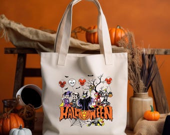 Spooky Mouse and Friends Tote Bag, Retro Disney Halloween Party Tote, Disney Trip Tote Bag, Not so scary totes, Halloween Gift Bag for her
