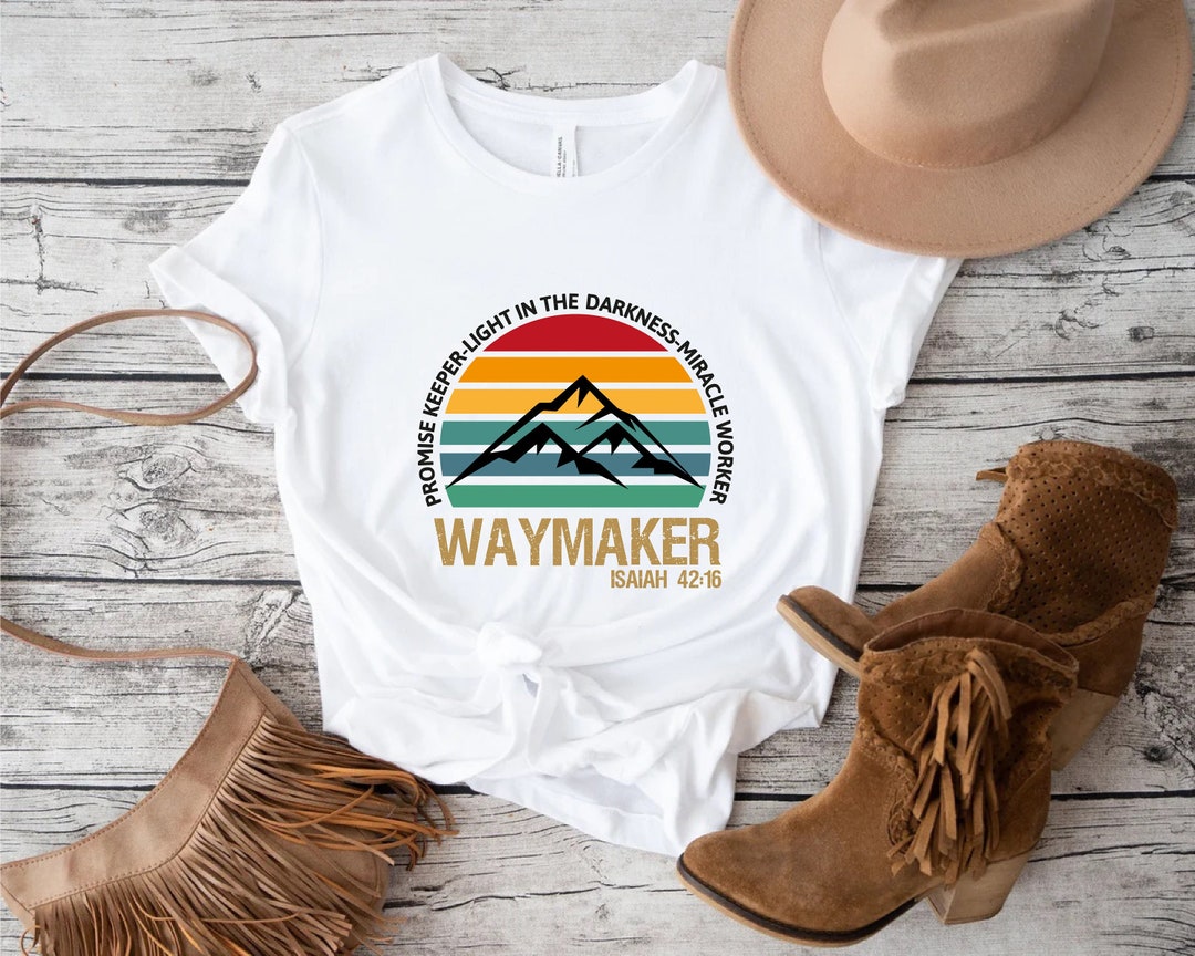 Vintage Retro Waymaker Shirt,trendy Spiritual T-shirt,unisex Christian ...