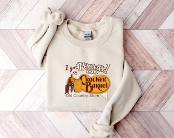 Retro I Got Pegged at Cracker Barrel Old Country Store Funny Sweatshirt, Vintage Cracker Barrel Tee, Funny Vintage Shirt, Sarcastic Tshirt
