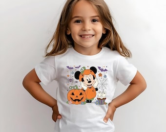 Pumpkin Minnie Halloween T-Shirt, Cute Fall Disney Shirt, Minnie Mouse in Pumpkin Costume Tee, Retro Disney Halloween Party Sweatshirt