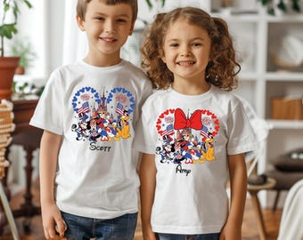 Custom Disney Mickey And Friends 4th Of July T-Shirt, Patriotic  Disney Shirt, Independence Day Shirt, 4th of July Outfit, America T-Shirt