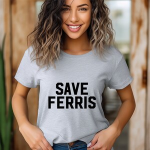 Camiseta vintage de películas de los 80, camiseta parodia divertida, camiseta nostálgica, camiseta de película clásica, camiseta unisex Save Ferris Bueller, regalo para millennials imagen 4