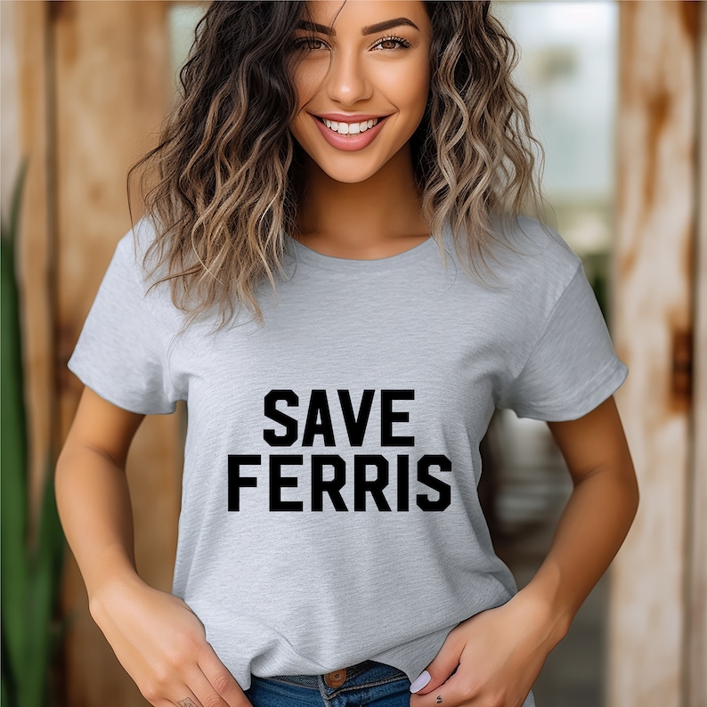Camiseta vintage de películas de los 80, camiseta parodia divertida, camiseta nostálgica, camiseta de película clásica, camiseta unisex Save Ferris Bueller, regalo para millennials imagen 4