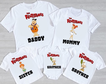 Custom Family Birthday Shirts,Custom Family Matching Birthday Shirt,The Flintstones Family Group Matching Shirts,Birthday Party Shirts