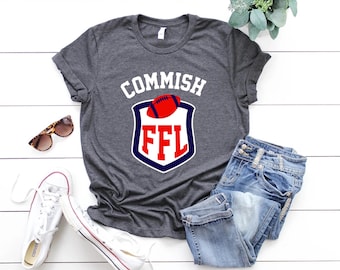 Fantasy Football League Commissioner Shirt, Gift for FFL League Commish, Fantasy Football Draft Party Tee, Football Season Shirt for Commish
