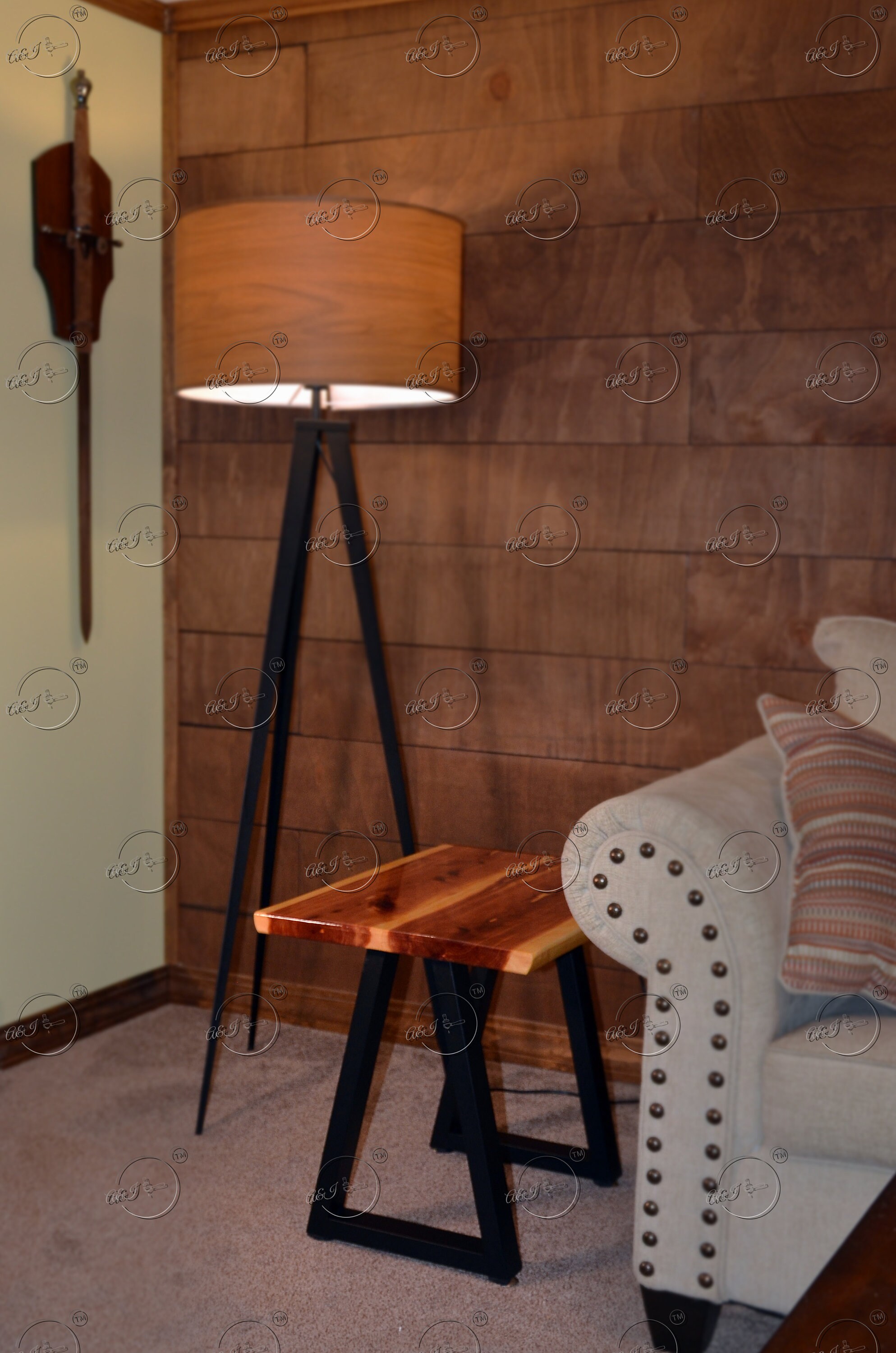 Handmade Red Cedar Side Table Live Edge Coffee Table End Table With