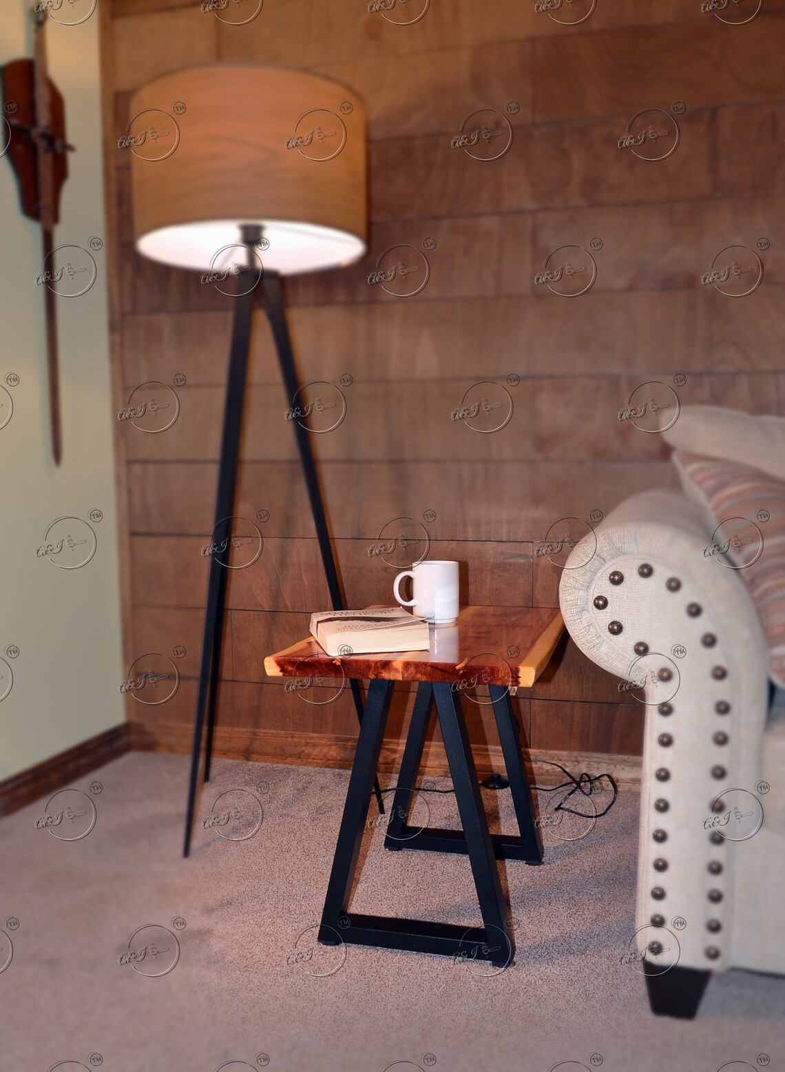 Handmade Red Cedar Side Table Live Edge Coffee Table End Table With