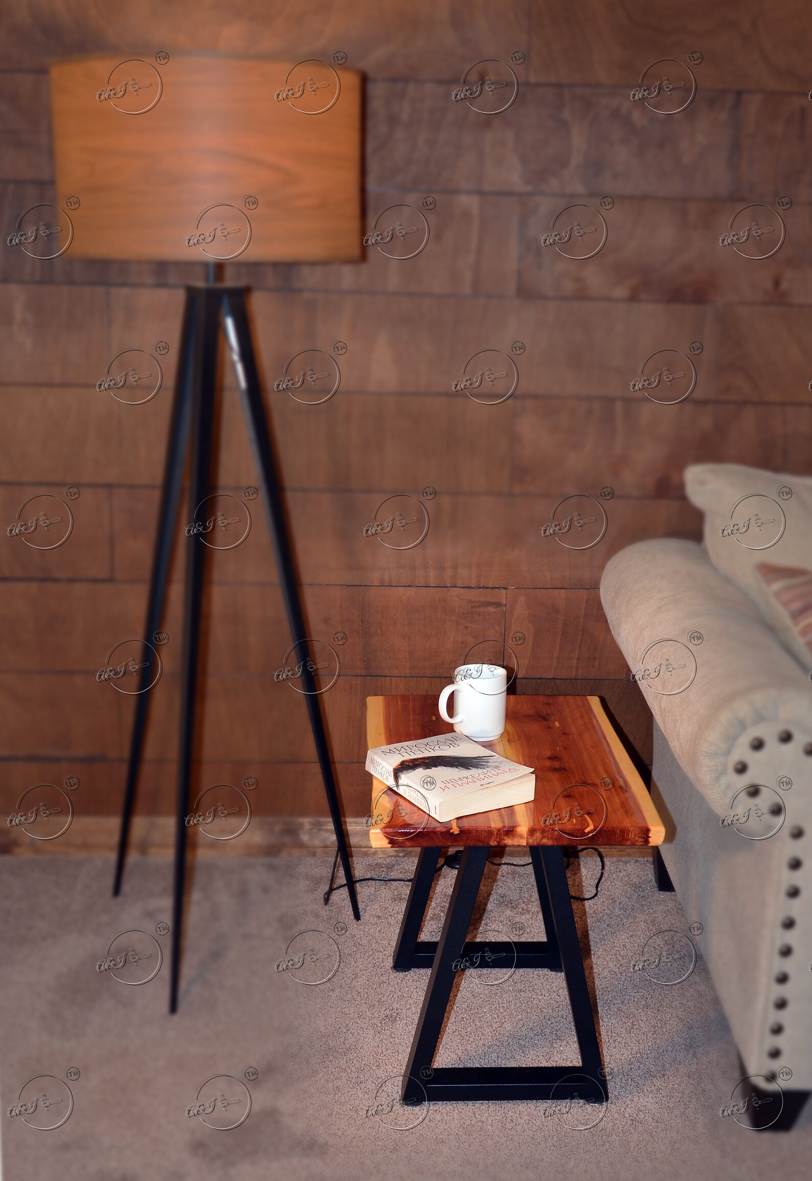 Handmade Red Cedar Side Table Live Edge Coffee Table End Table With