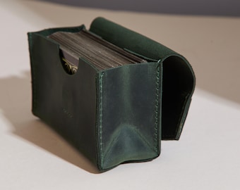 Leather Oracle Card Holder with Embossing. Handmade Vintage Oracle Card Box, Tarot bag. Tarot Accessories Case. Spiritual gift for her