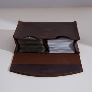 Premium Brown leather tarot case. Full grain leather tarot Box. Spiritual gifts for Her. Vintage oracle card holder. Tarot bag for mom