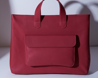 Leather Bag for Women | Shoulder Bag with Strap | Leather Laptop Bag with Pocket