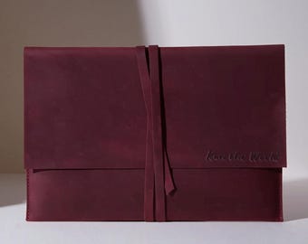 Leather MacBook Sleeve: Personalized Laptop Bag - iPad Case