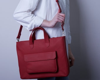 Messenger Women Bag | Leather Travel Bag with Strap | Leather Shoulder Bag for Study | Leather Laptop Bag