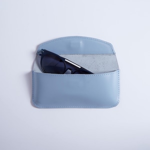 Leather Glasses Case Reading Glasses. Soft minimalist sleeve with natural lining. Sunglasses pouch soft suede inside.Gift for Weekend Trip.