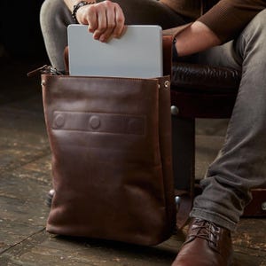 Personalized Leather Backpack, Student Laptop Bag, Handmade Back to School Gift, College Backpack, Leather Gift for Him